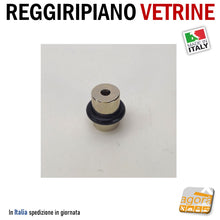 Carica l'immagine nel visualizzatore di Gallery, REGGIRIPIANO (PERNO) PER VETRINE E RIPIANI CON GOMMA DIAM.12X18 REGGIVETRO O-ring OTTONE NICHELATO qualità elevata