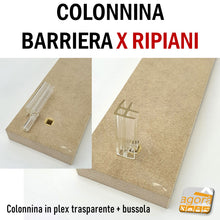 Load image into Gallery viewer, colonnina colonna divisorio angolare per parete 6mm plexiglass vetro bussola d15x22mm