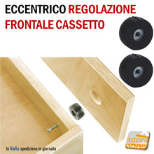 Carica l'immagine nel visualizzatore di Gallery, ECCENTRICO PER LA REGOLAZIONE DEL FRONTALE DEL CASSETTO BUSSOLA REGOLABILE WURTH D25X12 9003012405192