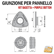 Carica l'immagine nel visualizzatore di Gallery, Giunzione pannelli mobili arredamento invisibile a scatto pressione incastro click nascosta regolabile Button Fix Type 3 purple button
