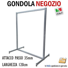 Load image into Gallery viewer, GONDOLA APPENDIABITI ARREDO NEGOZIO ABBIGLIAMENTO PORTABITI STENDER ATTREZZABILE GF