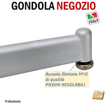 Load image into Gallery viewer, GONDOLA APPENDIABITI ARREDO NEGOZIO ABBIGLIAMENTO PORTABITI STENDER ATTREZZABILE GF regolabile