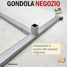 Load image into Gallery viewer, GONDOLA APPENDIABITI ARREDO NEGOZIO ABBIGLIAMENTO PORTABITI STENDER intimop calze ripiani accessori abbigliamento vestiti capi appesi