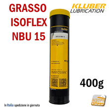 Load image into Gallery viewer, GRASSO LUBRIFICANTE KLUBER ISOFLEX NBU 15 art.0040260591 CARTUCCIA 400GR nuovo originale in pronta consegna