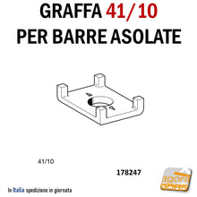 Carica l'immagine nel visualizzatore di Gallery, Graffa 41/10 per barra asolata mm 41 Piastra-Griffa Sikla c/foro per impianti