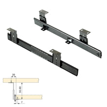 Carica l'immagine nel visualizzatore di Gallery, guida da avvitare sotto al piano scrivania ufficio magazzino casa per creare un piano estraibile sottopiano portatastiera pc regolabile in altezza profondità 40cm con blocco in uscita acciaio professionale cuscinetti a sfera