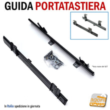 Carica l'immagine nel visualizzatore di Gallery, guida da avvitare sotto al piano scrivania ufficio magazzino casa per creare un piano estraibile sottopiano portatastiera pc regolabile in altezza profondità 40cm con blocco in uscita acciaio professionale cuscinetti a sfera