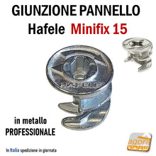 Carica l'immagine nel visualizzatore di Gallery, Giunzioni pannello eccentrica eccentrico HAFELE Minifix D15 senza bordo orologi per pannelli spessore 19mm foro diametro 15 nickel nichelata