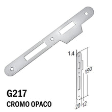 Carica l'immagine nel visualizzatore di Gallery, Riscontro Gaccia Bonaiti 190x20 G217 con ALA cromo opaco x Serrature 2001 Meccaniche Contropiastra