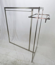 Carica l'immagine nel visualizzatore di Gallery, GONDOLA STENDER INOX CENTRALE MOBILE X ESPOSIZIONE VESTITI NEGOZIO CON BARRA per abiti capi appesi vestiti