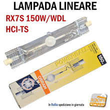 Load image into Gallery viewer, lampada lineare rx7s 150W / WDL osram HCI-TS Powerball per negozi ioduri metallici warm white luce calda
