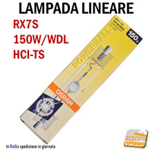 Load image into Gallery viewer, lampada lineare rx7s 150W / WDL osram HCI-TS Powerball per negozi ioduri metallici warm white luce calda 3000