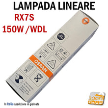 Load image into Gallery viewer, lampada negozi lampade lampadina faretti fari lineare attacco RX7s 150W/WDL OSRAM HQI-TS Warm White DELUXE uv