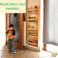 Carica l'immagine nel visualizzatore di Gallery, LIBRERIA A PARETE SU MISURA PORTA LIBRI BAMBINI IN LEGNO libri educativi per bambino dai 2 anni 1 anno 3 anni libro illustrato libreria stile montessoriano libri educativi divertenti bimbi felici e allegri