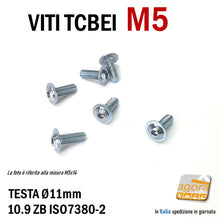 Carica l'immagine nel visualizzatore di Gallery, VITE TCBEI FL M 5x16 mm ZINCATO BIANCO TESTA CILINDRICA BOMBATA BRUGOLA MA5 VITI viteria filetto metrico M 5 mm testa larga flangiata brugola ISO 7380-2
