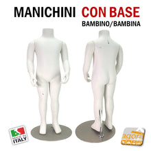 Carica l'immagine nel visualizzatore di Gallery, Manichino bambino manichini completi con base bimbi torso bimbo bianco base rotonda
