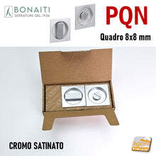 Carica l'immagine nel visualizzatore di Gallery, MANIGLIA INCASSO ROSETTA PER WC BAGNO BONAITI PER PORTA SCORREVOLE SCRIGNO QUADRATO 60x60mm FORO 48mm CROMO SATINATO MODELLO PQN.8 8057284667346 4XPQN00087