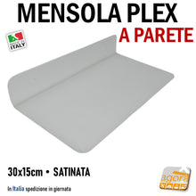 Carica l'immagine nel visualizzatore di Gallery, mensola a parete mensolina muro mensole mensoline a L negozio negozi esposizione borse scarpe accessori plex satinata