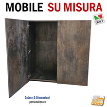 Load image into Gallery viewer, Mobiletto per ufficio su misura, in legno massello, con cassetti e ripiani per organizzare documenti e materiale da lavoro. Design moderno e funzionale, perfetto per studi professionali, sale riunioni o reception. Arredamento artigianale italiano personalizzato per uffici di qualità.