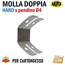 Carica l'immagine nel visualizzatore di Gallery, MOLLA DOPPIA PER REGOLAZIONE
PENDINI FORO Ø4mm CONTROSOFFITTI CARTONGESSO CARTONGESSI PENDINAGGI PENDINO D4 Molletta sospensioni professionale alta qualità