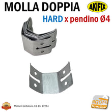 Carica l'immagine nel visualizzatore di Gallery, MOLLA DOPPIA PER REGOLAZIONE
PENDINI FORO Ø4mm CONTROSOFFITTI CARTONGESSO CARTONGESSI PENDINAGGI PENDINO D4 Molletta sospensioni pronta consegna disponibile