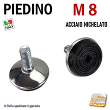 Carica l'immagine nel visualizzatore di Gallery, Piedi filettati metrici MA8 M8 corto conico acciaio nichelato lucido cromato bello design robusto rotondo diametro 32mm H31mm piede piedi piedini