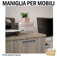 Load image into Gallery viewer, Maniglie per mobile maniglia per mobili cassettiere cassetto incasso da incassare in alluminio incasssata argento opaco 190mm cm 19 design qualità