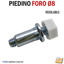 Carica l'immagine nel visualizzatore di Gallery, PIEDINO LIVELLATORE PIEDE REGOLABILE PER MOBILI PIEDI ARREDAMENTO FORO 8 MM PIEDE ACCIAIO ZINCATO 50pz PIEDINI INCASSO CON BUSSOLA PER MOBILE PIATTELLO ESAGONALE BIANCO PIEDI PER PANNELLI