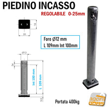 Carica l'immagine nel visualizzatore di Gallery, PIEDE LIVELLATORE REGOLABILE PER MOBILI REKORD TECH FORO D12 INCASSO SU SPALLA ARMADIO