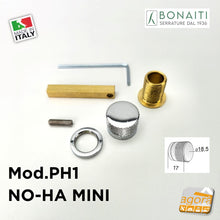 Carica l'immagine nel visualizzatore di Gallery, Art. PH1 NOTTOLINO-POMOLO WC BONAITI PER PORTA ADATTO PER SERRATURA B NO-HA MINI 937 SENZA MANIGLIA SOLO LATO INTERNO INOX - OTTONATO LUCIDO - CROMATO LUCIDO 4DPH000WE