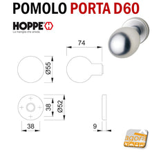 Carica l'immagine nel visualizzatore di Gallery, pomolo alta qualità tondo rotondo alluminio robusto HOPPE fisso lato esterno porte blindate portoncini