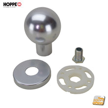Carica l'immagine nel visualizzatore di Gallery, POMOLO MANIGLIA PORTA HOPPE ALLUMINIO ARGENTO F1 D 60L/42K FISSO FILETTATO KIT ROSETTA