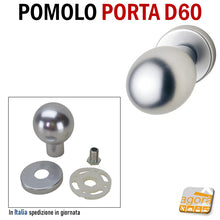 Carica l'immagine nel visualizzatore di Gallery, POMOLO MANIGLIA PORTA HOPPE ALLUMINIO ARGENTO F1 D 60L/42K FISSO FILETTATO KIT ROSETTA