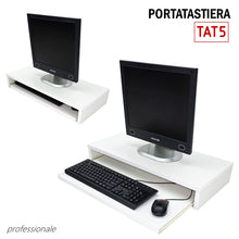 Carica l'immagine nel visualizzatore di Gallery, portatastiera estraibile per pc con spazio per tastiera e mouse bianco a estrazione professionale robusto bianco per scrivania sottopiano e soprapiano in appoggio da sopra
