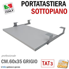 Carica l'immagine nel visualizzatore di Gallery, portatastiera sottopiano pianetto estraibile per tastiera e mouse pc computer ufficio casa azienda magazzini professionale grigio