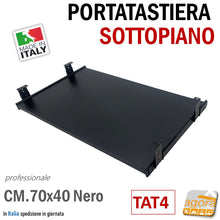 Carica l'immagine nel visualizzatore di Gallery, porta tastiera nero con guide mdf regolabile 70 cm 40 cm appoggio ufficio casa scrivania tastiera PC