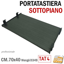 Carica l'immagine nel visualizzatore di Gallery, piano estraibile pianetto aggiuntivo sottopiano porta tastiera computer pc legno scuro wengè nero grigio grande 40cm guide telescopiche guida cassetto
