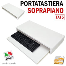 Carica l'immagine nel visualizzatore di Gallery, portatastiera estraibile per pc con spazio per tastiera e mouse bianco a estrazione professionale robusto bianco per scrivania sottopiano e soprapiano avvitabile da sotto