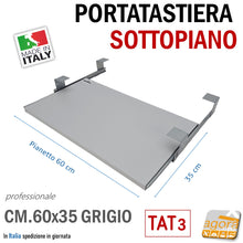 Carica l'immagine nel visualizzatore di Gallery, portatastiera sottopiano pianetto estraibile per tastiera e mouse pc computer ufficio casa azienda magazzini professionale grigio supporto estrazione