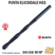 Carica l'immagine nel visualizzatore di Gallery, Punta elicoidale Wurth a forare per metallo HSS DIN338 MM 1,0-13,0