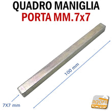 Carica l'immagine nel visualizzatore di Gallery, QUADRO Q7 PER MANIGLIA POMOLO PORTA MM 7X7 L100 PER SERRATURA ACCIAIO ZN quadrotto 7x7 per serratura porta