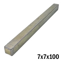 Carica l'immagine nel visualizzatore di Gallery, QUADRO Q7 PER MANIGLIA POMOLO PORTA MM 7X7 L100 PER SERRATURA ACCIAIO ZN quadrotto 7x7 per serratura porta quadrotti maniglie perno x maniglia