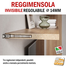 Carica l'immagine nel visualizzatore di Gallery, Reggimensola metallico regolabile per mensola a scomparsa invisibile per muro parete casa ufficio ripiani legno muratura