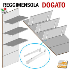 Carica l'immagine nel visualizzatore di Gallery, reggimensola reggiripiano reggipiano supporto per ripiani mensole mensola pannello slatwall ripiano staffe parete dogata attacco a doga dogati slatwall canalina ripiani