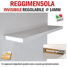 Carica l'immagine nel visualizzatore di Gallery, REGGIMENSOLA A SCOMPARSA REGOLABILE PER MENSOLE SP MIN 40MM MAXI STAFFA SUPPORTO PER RIPIANI INVISIBILI