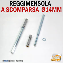 Carica l'immagine nel visualizzatore di Gallery, REGGIMENSOLA A SCMPARSA REGGIRIPIANO INVISIBILE STAFFA SUPPORTO PER RIPIANI DIAMETRO 14x170MM