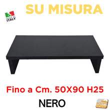 Carica l'immagine nel visualizzatore di Gallery, RIALZO PER MONITOR TV TELEVIZIONE COMPUTER SU MISURA NERO SUPPORTO