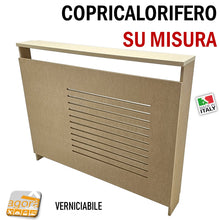 Carica l'immagine nel visualizzatore di Gallery, COPRICALORIFERO SU MISURA RIVESTIMENTO TERMOSIFONI VERNICIABILE TAMPONAMENTO COPERTURA PER TERMOSIFONI VENTILCONVETTORI PER CASE E UFFICI O NEGOZI FRONTALE ISPEZIONABILE AMOVIBILE BELLO DESIGN