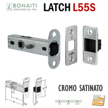 Load image into Gallery viewer, SERRATURA PER PORTA BONAITI LATCH L55S 12 Privacy e antipanico BORDO SEMITONDO magnetica frontale 25,5x57,4 f 57x26 48L55A6086 door lock