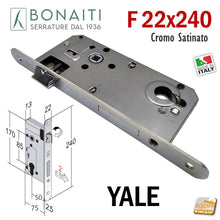 Load image into Gallery viewer, 48C2205087 serratura Bonaiti C22T/50 frontalino tondo 240x22 pronta consegna
